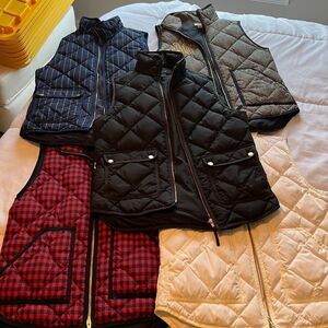 (5) J. Crew puffer vests